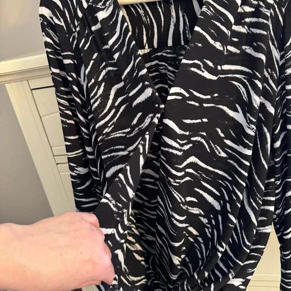 Black and White Zebra Print Women's Top - Picture 11 of 13